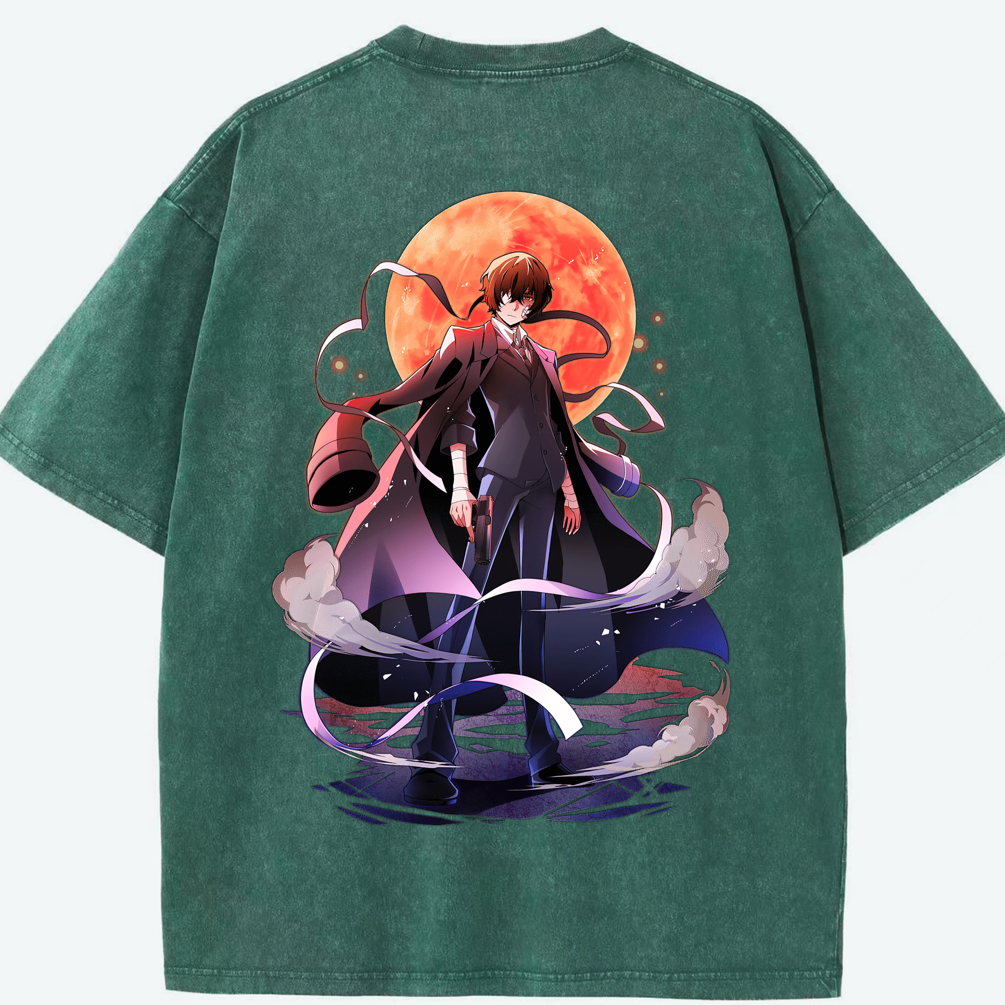 （画像用） 文豪ストレイドッグス Bungo Stray Dogs 綿100% ヴィンテージ風 半袖Tシャツ（背面プリント）